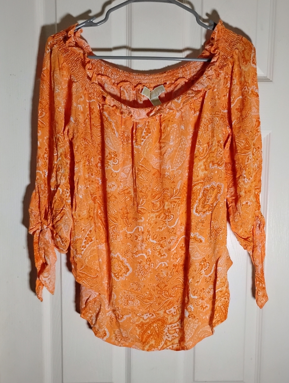 Paisley Off Shoulder Woven Top 1X MICHAEL Michael Kors